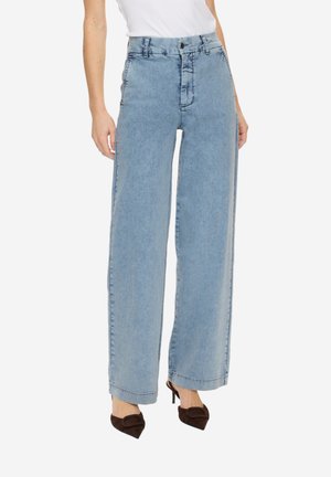 NUAMBER WIDE - Wide leg - light b. stonewash denim