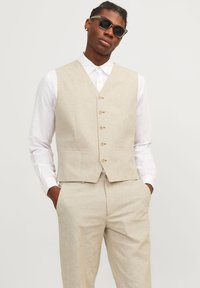 Jack & Jones PREMIUM - JPRRIVIERA LINEN MIX WAISTCOAT - Dressvest - travertine Miniatyrbilde 1