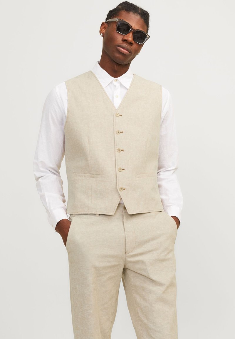 Jack & Jones PREMIUM JPRRIVIERA MIX - Mellény - travertine