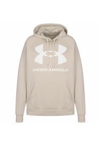 Under Armour RIVAL BIG LOGO HD  - Kapuzenpullover - khaki base/onyx white
