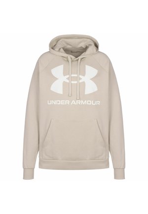 Under Armour RIVAL BIG LOGO HD  - Jersey con capucha - khaki base/onyx white