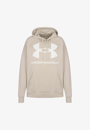 Under Armour RIVAL BIG LOGO HD  - Kapuzenpullover - khaki base/onyx white