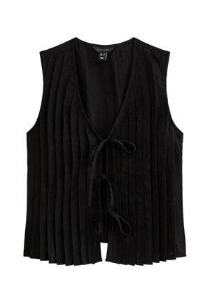 New Look PLEATED TIE FRONT SLEEVELESS - Chaleco - black