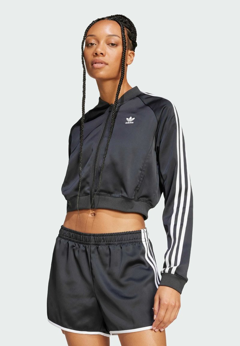 adidas Originals Majica s kapuljačom i patentnim zatvaračem - black
