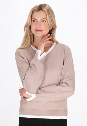 Pullover - taupe/offwhite