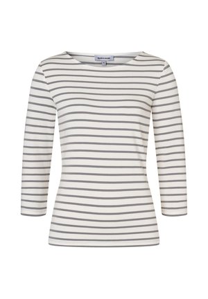 STRETCHIGES 3/4 ARM STREIFN - Langarmshirt - offwhite/grey