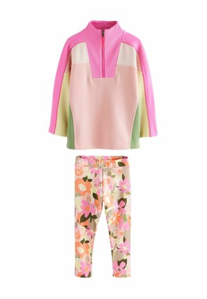 HALF ZIP SET - Leggings - Byxor - pink