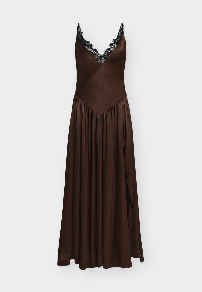 Bardot ADERIA LACE DETAIL MAXI DRESS - Cocktail dress / Party dress - dark  choco/brown - Zalando.ie