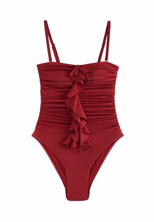 TUMMY CONTROL FRILL - Badeanzug - berry wine