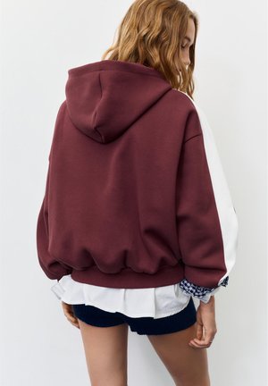 PULL&BEAR STWD INNER CITY  - Hættetrøje - dark red