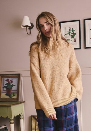 Next, KNIT SLOGAN JUMPER - Jumper - camel