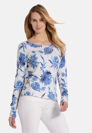 MADELEINE, MADELEINE RUNDHALS-MIT FLORAL-PRINT - Trui - white blue