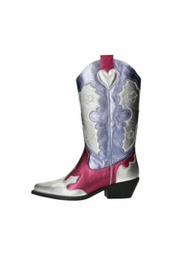 Cowboy/biker ankle boot - silver