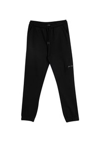 Sorte svedbuks med elastisk talje, snoretræk og lynlåslommer. Fremstillet af blødt stof med en tapered ben design.