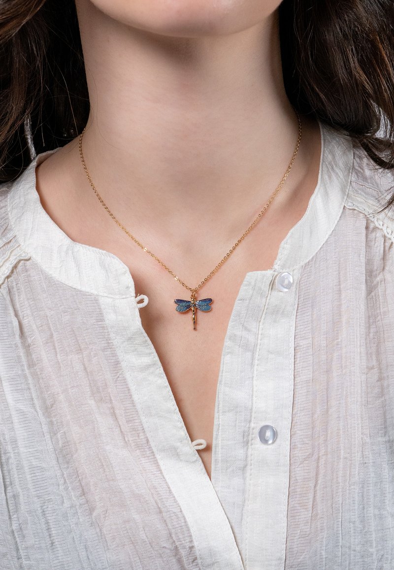 FABLE ENGLAND DRAGONFLY CRYSTAL - Verižica - blue gold-coloured