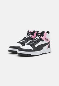 Puma REBOUND V6 UNISEX - Vysoké tenisky - white/black/pink lilac