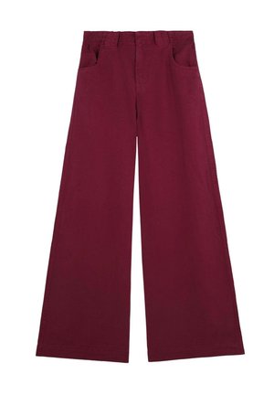 Bordeaux wijde broek van katoen met een soepele textuur, voorzien van twee zijzakken en een klassiek taillebandontwerp.