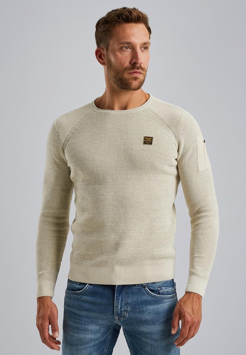 PME Legend - PULLOVER FLIGHT-POCKET - Jumper - bone white, Enlarge