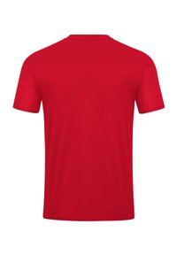 Rood T-shirt met korte mouwen, gemaakt van gladde stof, met een klassieke ronde hals. Geen zichtbare logo's of patronen.