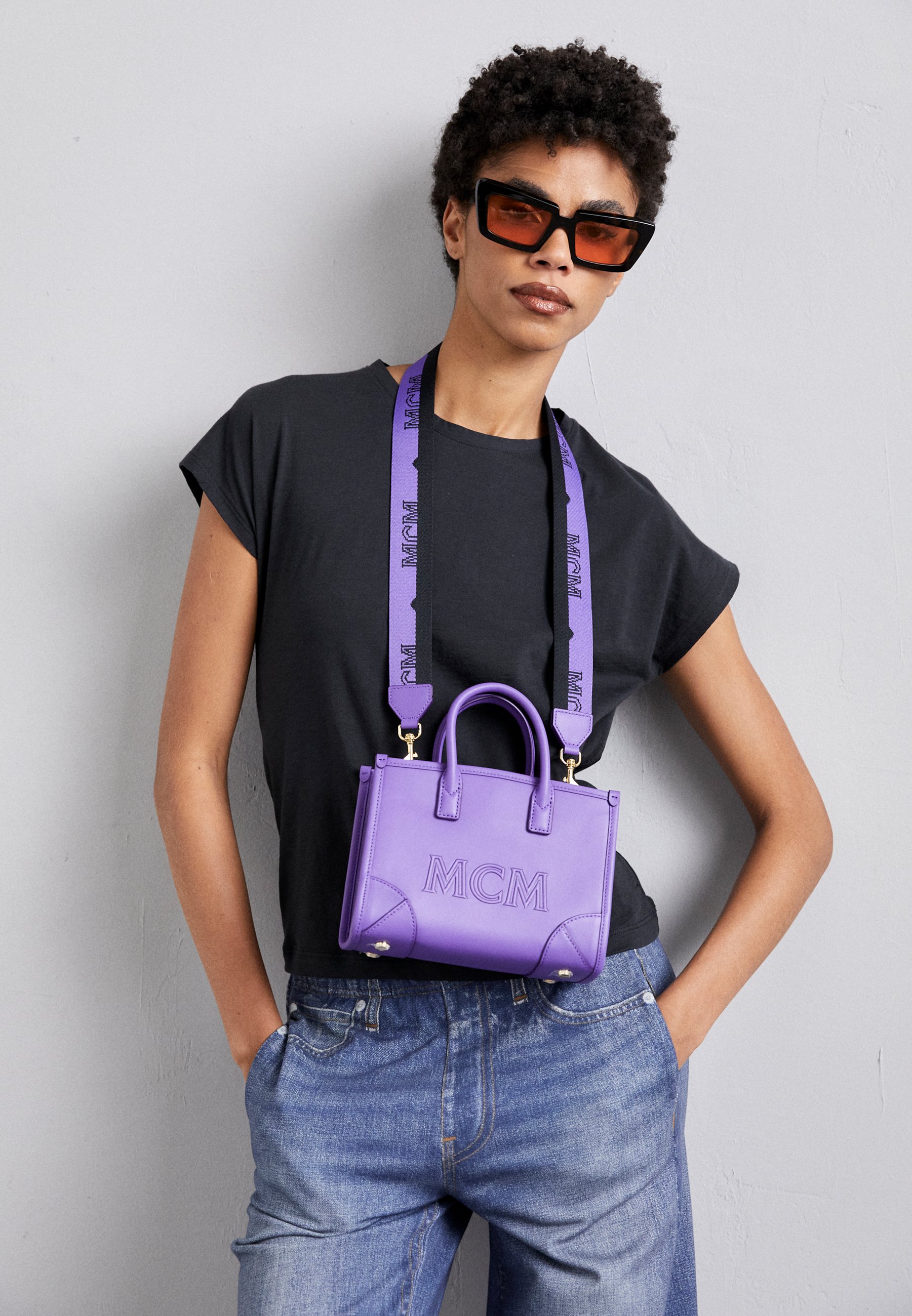 Purple mcm tote Clearance
