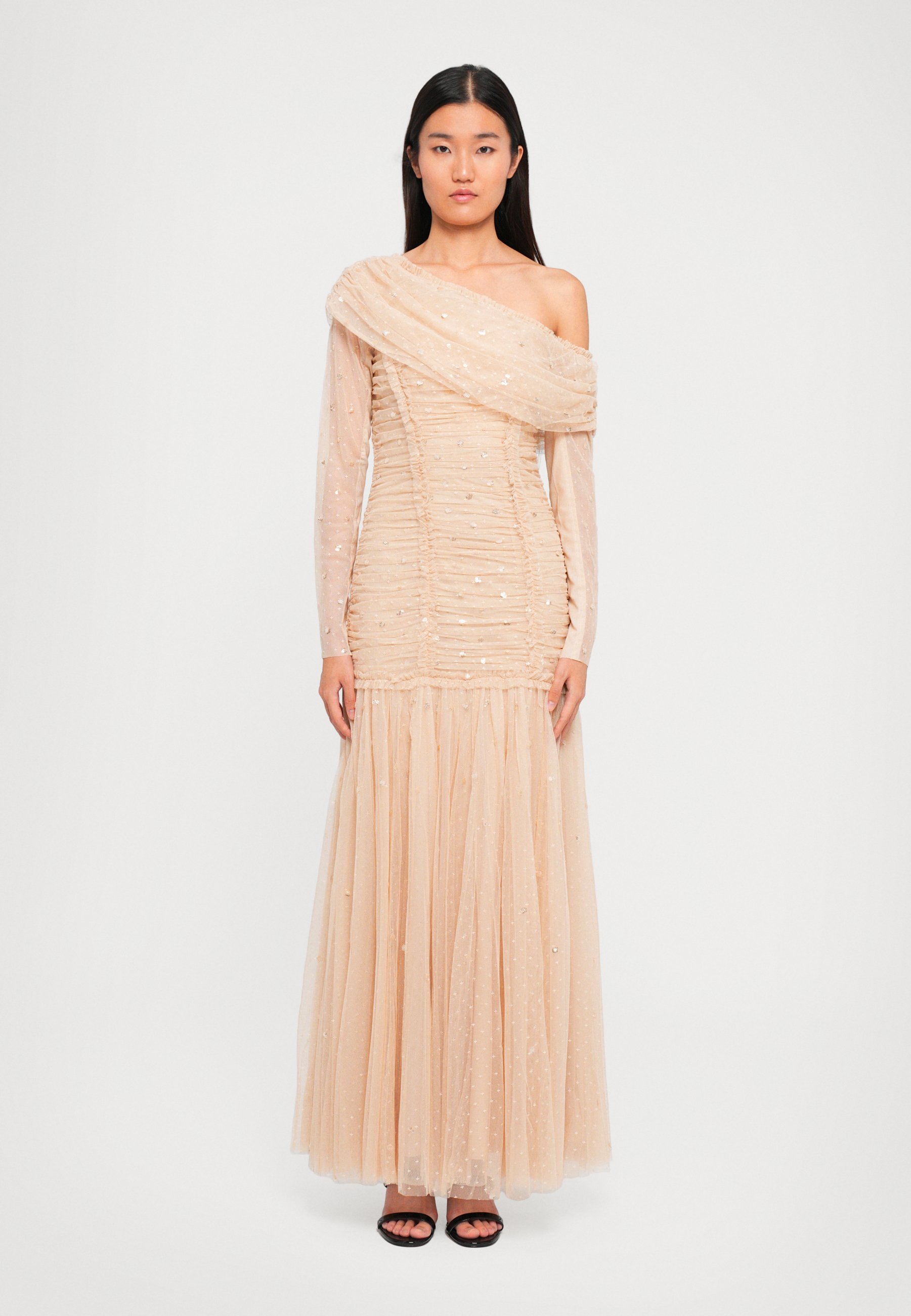 strapless open back dress Bold One-Shoulder Ruched Dress – Divine Silhouette main image 1