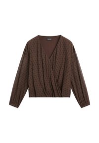 FLOWING SURPLICE POLKA DOT  - Camicetta - dark brown