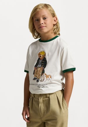 POLO BEAR COTTON RINGER TEE - Camiseta estampada - off-white