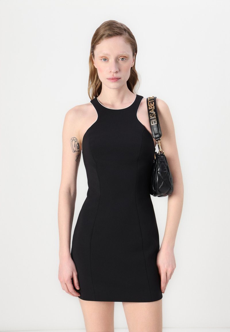 elisabetta franchi halterneck dress in jersey WOMEN DIAMOND PLAIN - dress - nero/burro/black nature inspired bridesmaid dress