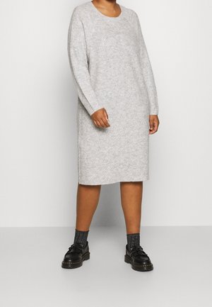 Strickkleid - mottled light grey