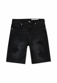 Bershka - Jeans Shorts - black Thumbnail-Bild 1