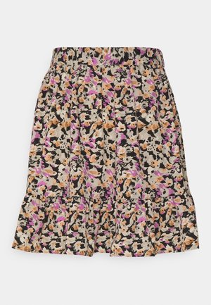 Pieces Petite PCMONICE  SKIRT - Μίνι φούστα - black/graphiclilac