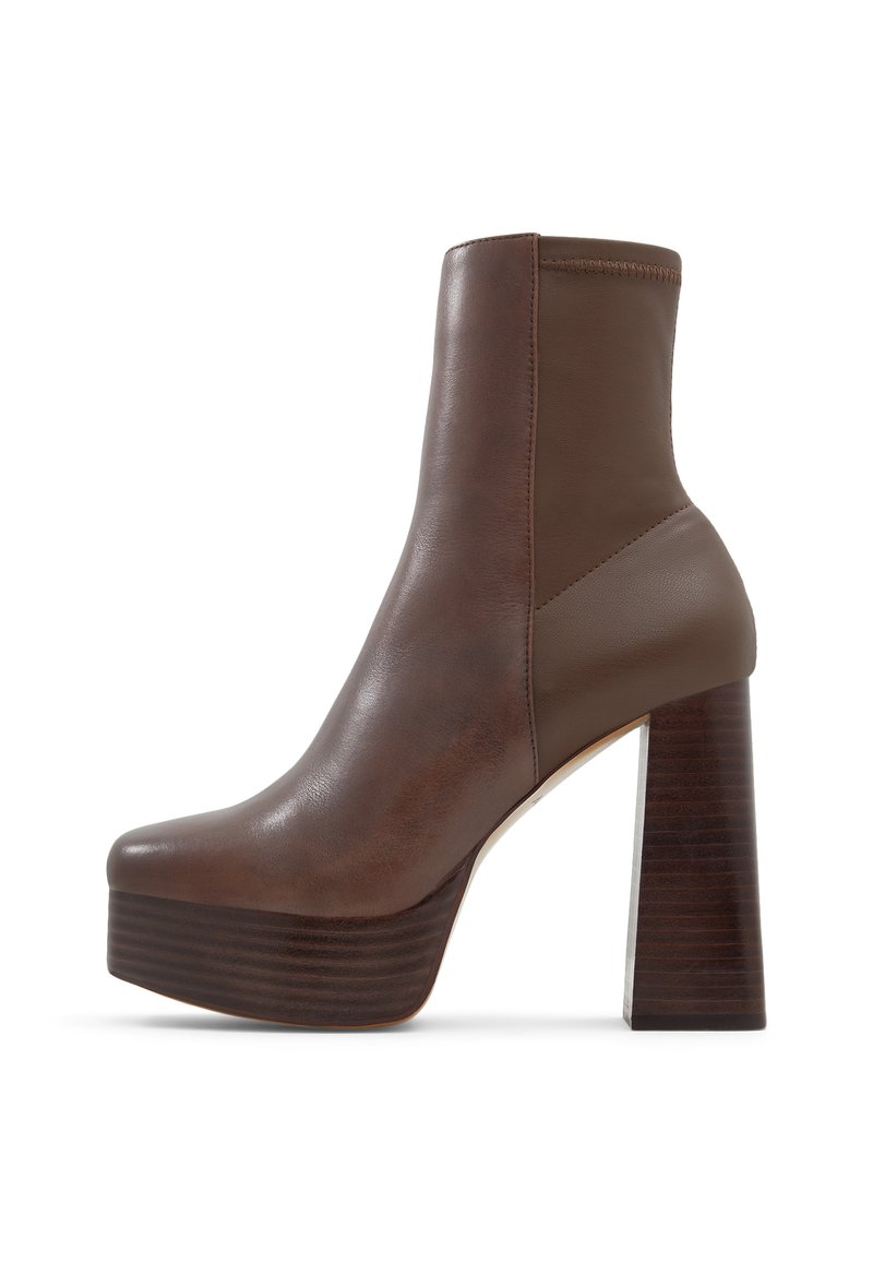 ALDO Enkellaarsjes met plateauzool bruin ALDO Enkellaarsjes met plateauzool bruin