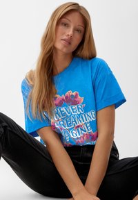 QS MIT FRONTPRINT - Tričko s potlačou - royalblau