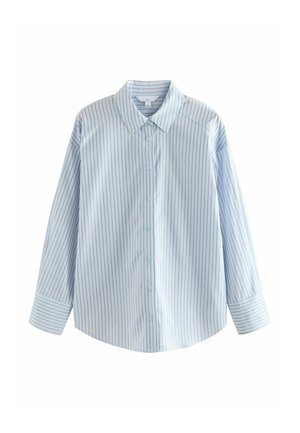 Next, REGULAR FIT - OVERSIZED BOYFRIEND LONG SLEEVE SHIRT  . - Button-down blouse - light blue brown stripe