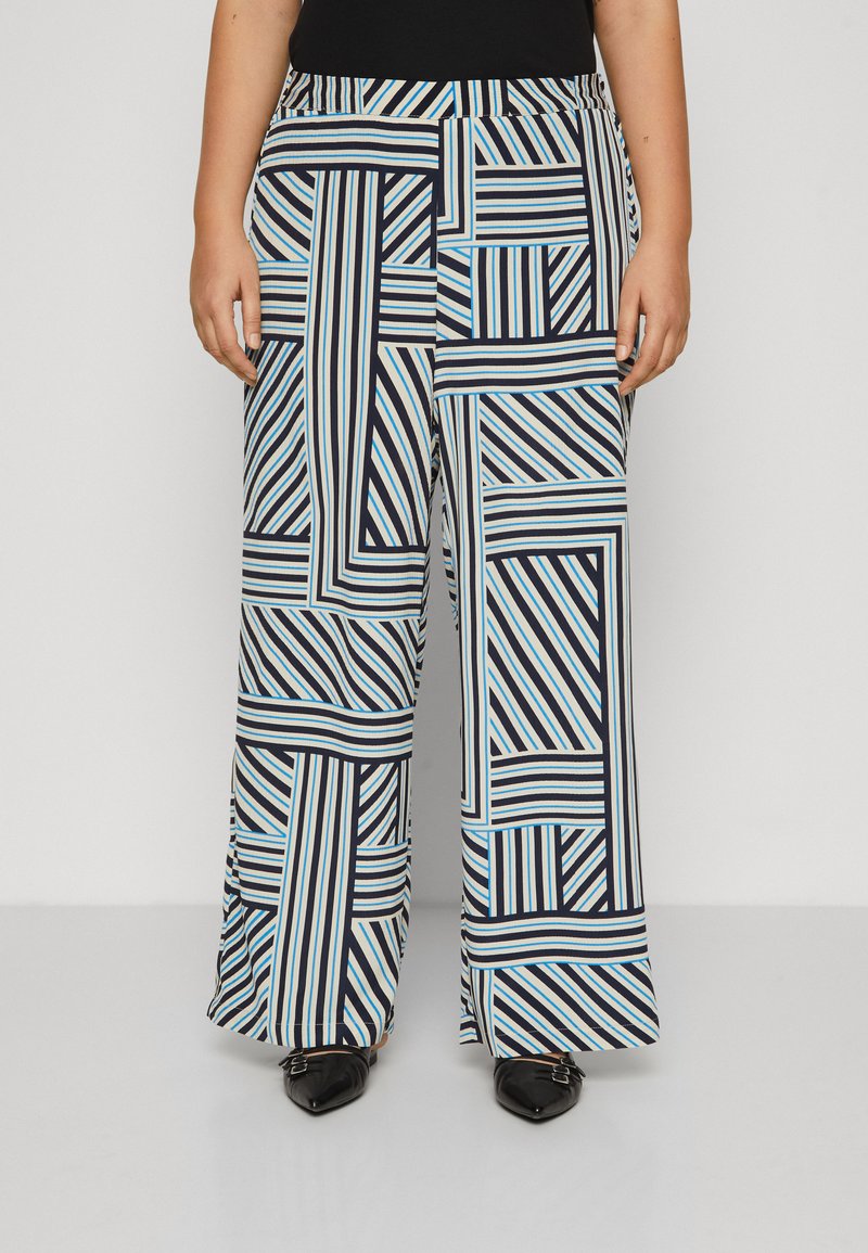 Vero Moda Curve - VMCGIJI IDO WIDE PANTS  - Kelnės - oatmeal, Padidinti