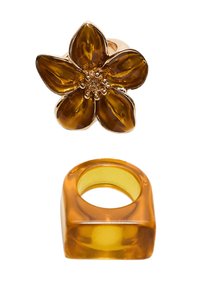 SET OF 2 CONTRAST FLOWER  - Prsteň - dark red