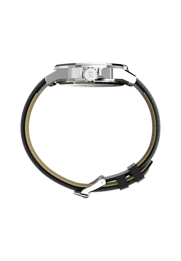 ESSEX AVE 46 ST CASE BLACK DIAL BLACK LEATHER STRAP - Watch4