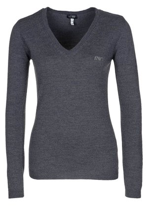 Stickad tröja - mottled light grey