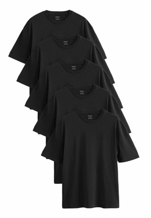 5 PACK RELAXED FIT SHORT SLEEVE CREW NECK - T-shirt basique - black