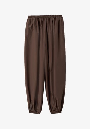 Stefanel, OVERSIZED TROUSERS ELASTICATED CUFFS. - Pantalones - chocolate brown