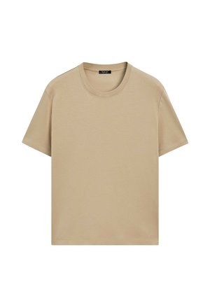 Massimo Dutti, REGULAR FIT SHORT SLEEVE T-SHIRT - Basic T-shirt - sand