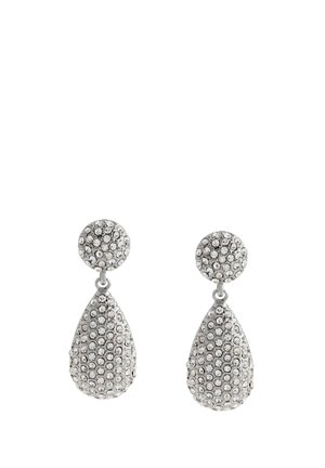 Steve Madden, STEVE MADDEN BOHO PAVÉ DOUBLE DROP EARRINGS - Earrings - silver-coloured