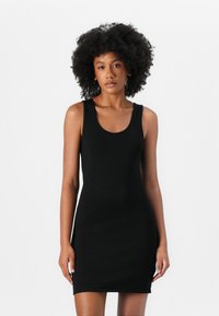 Calvin Klein Jeans NOVELTY SHEEN CROSS BACK DRESS - Obleka iz džersija - black