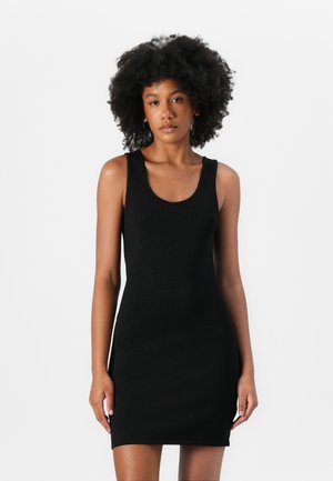 NOVELTY SHEEN CROSS BACK DRESS - Jersey dress - black