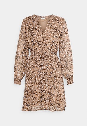 VILA Petite VIADELINE DRESS - Dnevna obleka - tan/multi-coloured