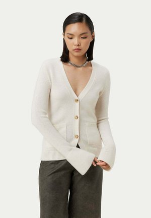 GOBI Cashmere V-NECK - Strickjacke - white
