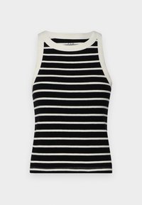 MOD RIB HALTER CROP - Top - black/white