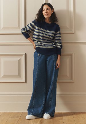 Laura Ashley, REGULAR FIT - CREW NECK - Strickpullover - navy white stripe