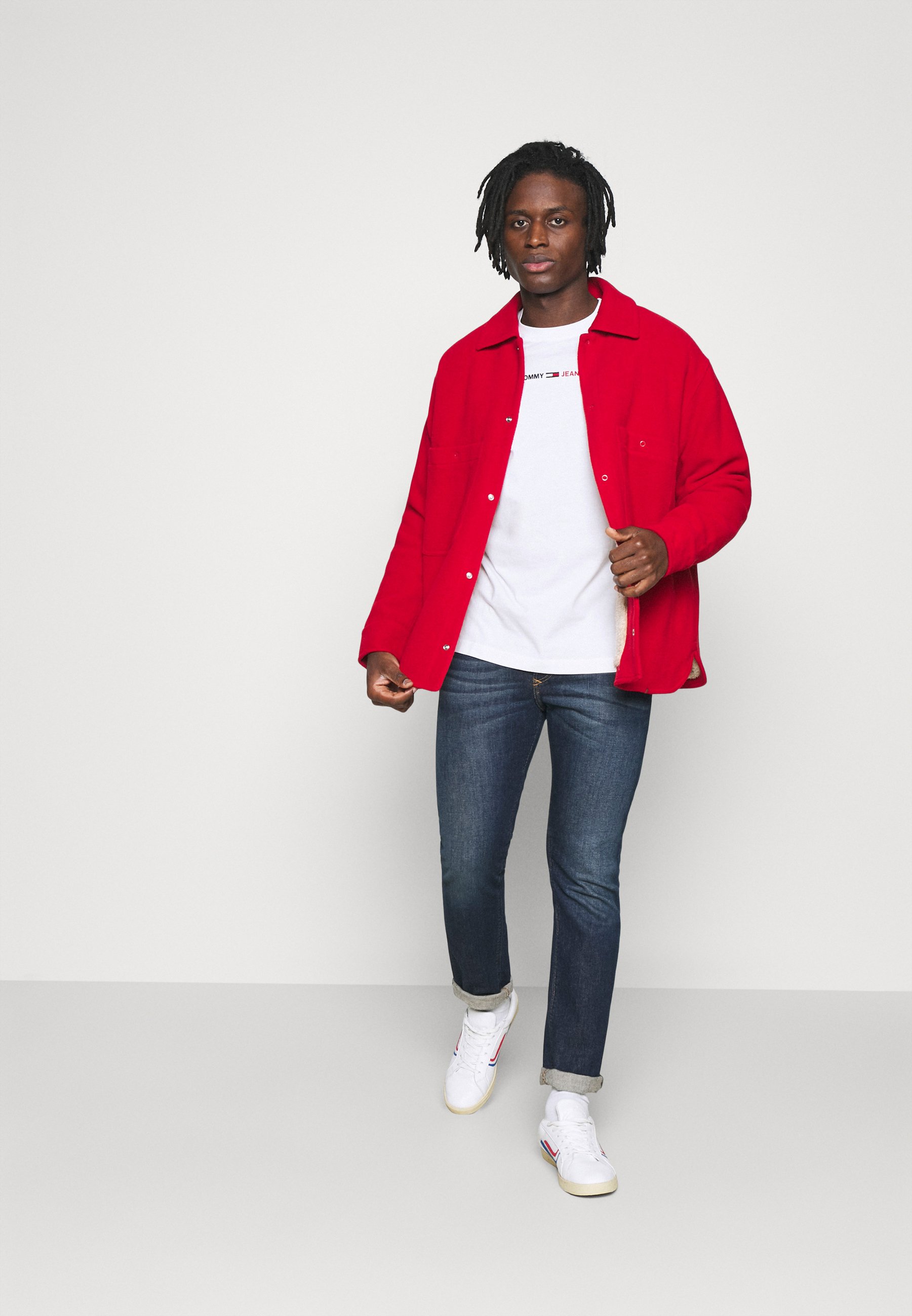 topman red denim jacket