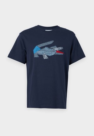 Lacoste Nyomott mintás póló - dark blue